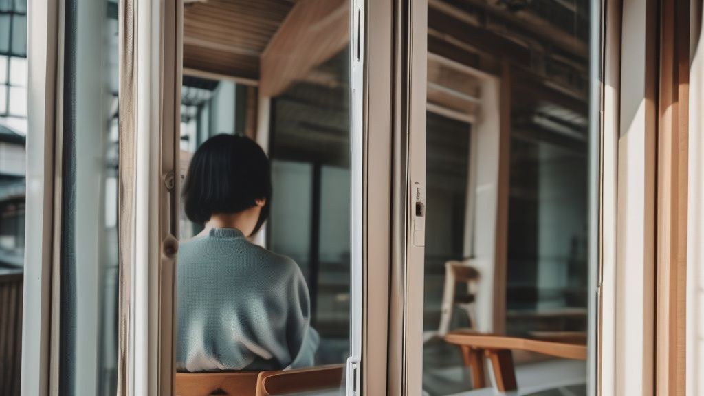 한국 가정집 거실에서 미니 빔 프로젝터로 영화를 보는 모습
